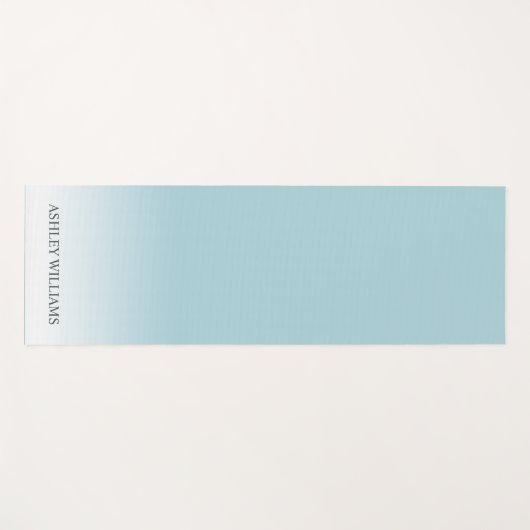 Chique Script Monogram Blauwe Glow Ombre Yoga Mat (Voorkant (horizontaal))
