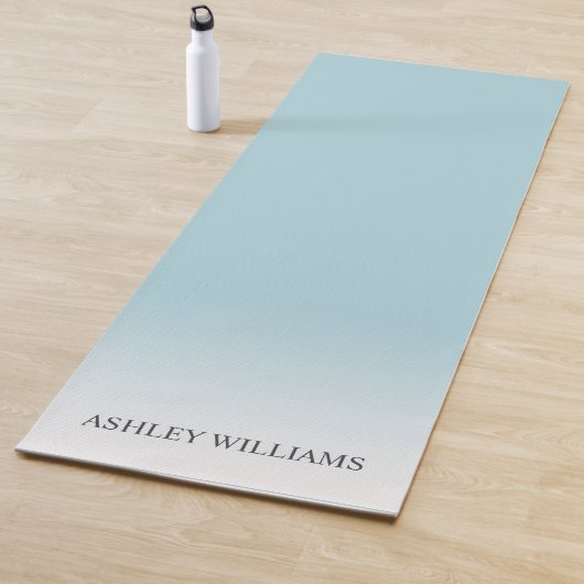 Chique Script Monogram Blauwe Glow Ombre Yoga Mat (In situ)