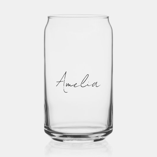 Chique Script Monogram Blikvorm Glas (Voorkant)