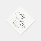 Chique script Mr. & Mrs. trouwreceptie servetten (Hoek)