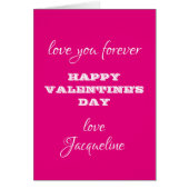Chique Script Namen Hot Pink Valentijnsdag Kaart (Voorkant)