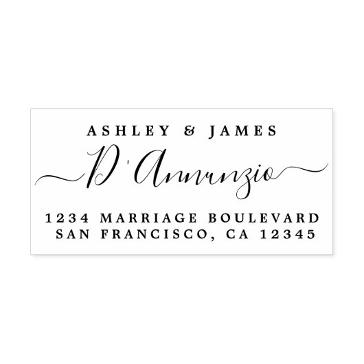 Chique script namen nieuw getrouwde achternaam ret  zelfinktende stempel (Design)