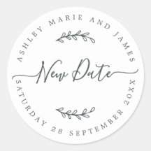 Chique Script Nieuwe Datum Uitgesteld Bruiloft Lab