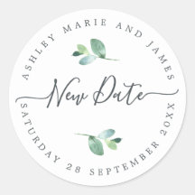 Chique Script Nieuwe Datum Uitgesteld Bruiloft Lab