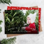 Chique Script Overlay Holiday Photo Card Feestdagenkaart