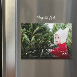 Chique Script Overlay Magnetische Vakantie Fotokaa