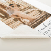 Chique Script Pas getrouwd Mr. Mrs Monogram Foto Sherpa Deken (3/4)