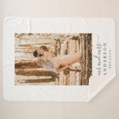 Chique Script Pas getrouwd Mr. Mrs Monogram Foto Sherpa Deken (Voorkant (horizontaal))