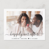 Chique Script Photo Sla de datum op Aankondigingskaart (Voorkant)