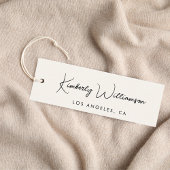 Chique Script QR Code Cream Clothing Hang Label