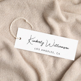 Chique Script QR Code Kleding Hang Label