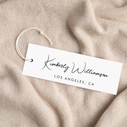 Chique Script QR Code Kleding Hang Label