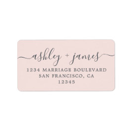 Chique Script Roze Bruiloft Retouradres Label