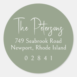 Chique Script Sage Return Address Label