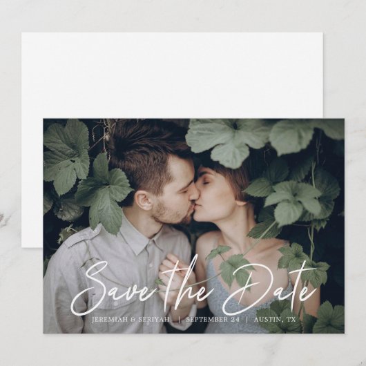 Chique Script Save the Date Foto (Voorkant / Achterkant)