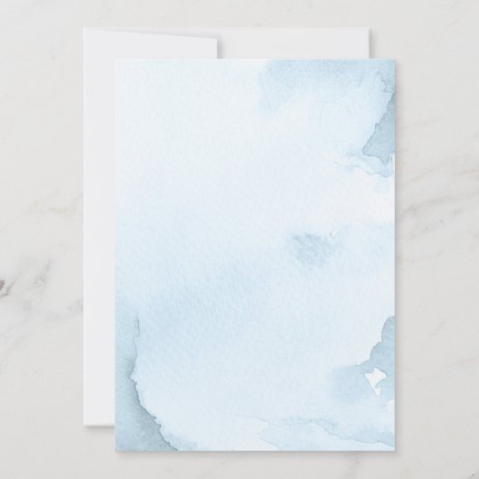 Chique Script Slate Blue Mountains Bos Bruiloft Kaart (Achterkant)