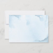 Chique Script Slate Blue Mountains Bos Bruiloft RSVP Kaartje (Achterkant)