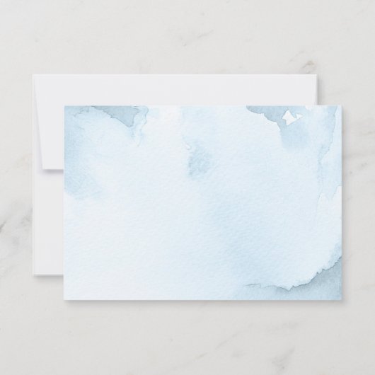 Chique Script Slate Blue Mountains Bos Bruiloft RSVP Kaartje (Achterkant)