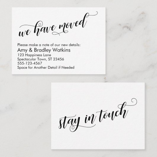 Chique Script Typografie We hebben Handout Kaart v Visitekaartje (Voorkant / Achterkant)