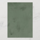 Chique Script Waterverf Winter groen bruiloft Menu (Achterkant)