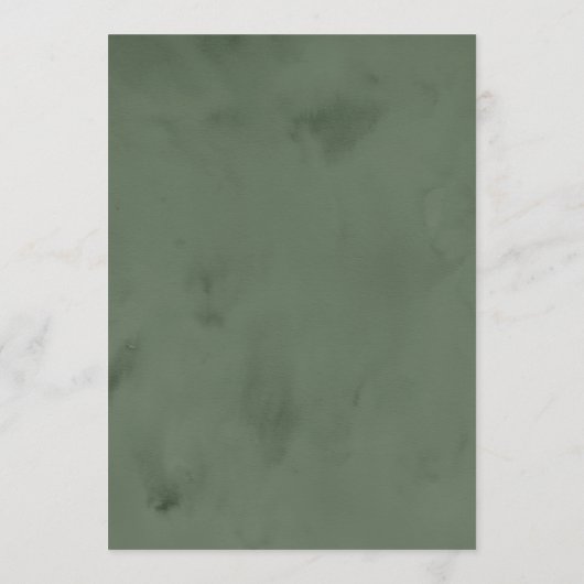 Chique Script Waterverf Winter groen bruiloft Menu (Achterkant)