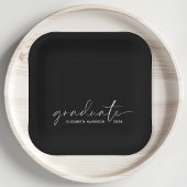 Chique Script Zwart Graduation Party Papieren Bordje