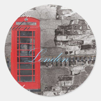 Chique scripts London Landmark Rode telefooncel Ronde Sticker