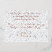 Chique seizoensgroeten op Holly Berries Gold Folie Feestdagenkaart (Achterkant)