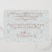 Chique seizoensgroeten op Holly Berries Gold Folie Feestdagenkaart (Achterkant)