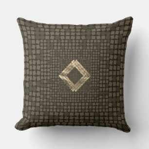 Chique sepia & gouden gooi kussen, abstract ontwer kussen