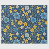 Chique Shabby Chic Franse Bloem Kunst Patroon Cadeaupapier (Vlak)