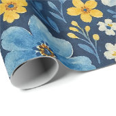 Chique Shabby Chic Franse Bloem Kunst Patroon Cadeaupapier (Rol Hoek)