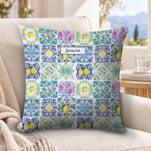 Chique Siciliaanse azulejo Amalfi mediterrane tege Kussen