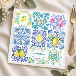 Chique Siciliaanse azulejo Amalfi mediterrane tege Servet