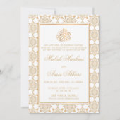 Chique Sierlijk Patroon Witte Islamitische Moslim  Kaart (Voorkant)