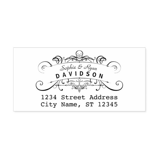 Chique Siervormgeving Maak Je Eigen Retouradres Zelfinktende Stempel (Design)