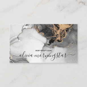 Chique Signature Goud Zwart Abstract Waterverf  Visitekaartje