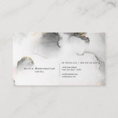 Chique Signature Goud Zwart Abstracte Waterverf Visitekaartje (Achterkant)