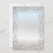 Chique Silver Cross Doop Zilver Glitter Confetti Kaart (Achterkant)