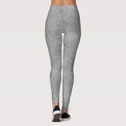 Chique Silver Glitter Folie Sparkle Leggings (Achterkant)