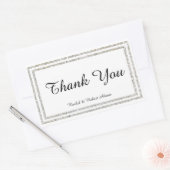 Chique Silver Glittered Trim - Rechthoek Sticker (Envelop)