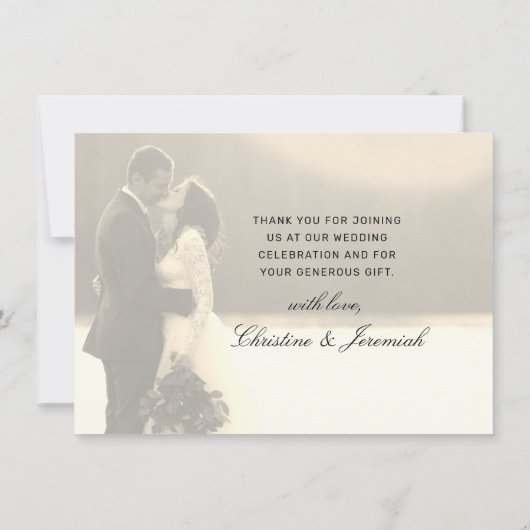 Chique Silver Gold Sparkles Waterverf bruiloft fot Bedankkaart (Achterkant)