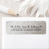 Chique Silver Sparkle Custom Return Adres Etiket (Insitu)