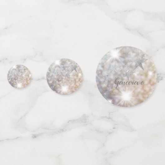 Chique Silver Stars Party Confetti (Voorkanten)