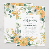 Chique Sinaasappel Anemone Groen Bloemen Verjaarda Kaart (Voorkant / Achterkant)