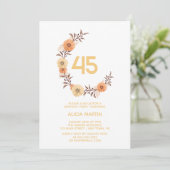 Chique Sinaasappel Bloem Botanisch Goud Wit Verjaa Kaart (Staand voorkant)