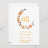 Chique Sinaasappel Bloem Botanisch Goud Wit Verjaa Kaart (Voorkant / Achterkant)