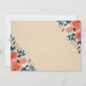 Chique Sinaasappel Bloemen Waterverf Bruiloft Kaart (Achterkant)