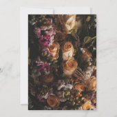 Chique sinaasappel bloemenbruiloft uitnodiging (Achterkant)