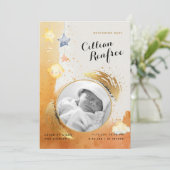 Chique Sinaasappel Gouden Glitter Baby Geboorte Aa (Staand voorkant)